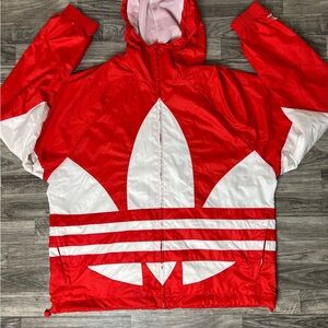 Adidas Originals Big Trefoil Windbreaker track Jacket Size L Vintage Y2K